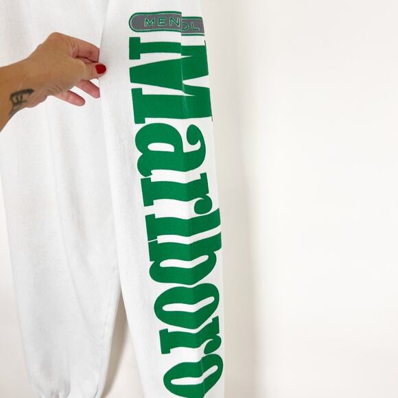 Vintage 80s 90s Marlboro Menthol Spell Out Logo Sweatpants White Size Large - Picture 4 of 5